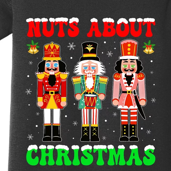 Retro Groovy Christmas Nuts About Christmas Nutcracker Baby Bodysuit