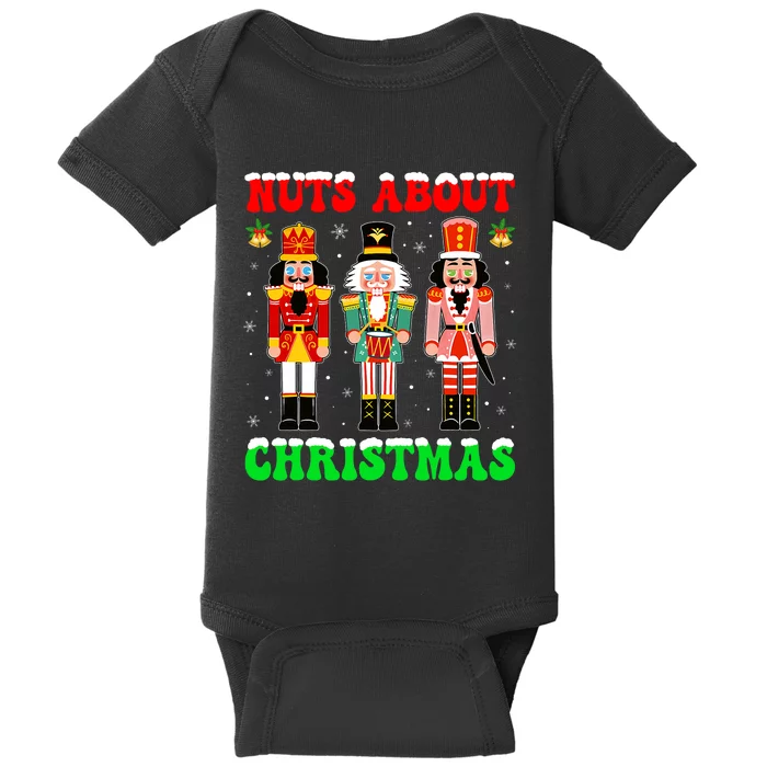 Retro Groovy Christmas Nuts About Christmas Nutcracker Baby Bodysuit