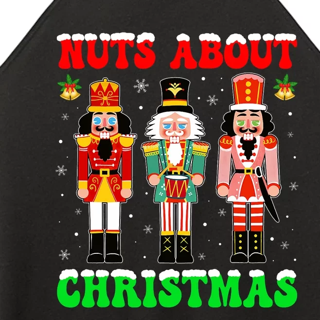 Retro Groovy Christmas Nuts About Christmas Nutcracker Women’s Perfect Tri Rocker Tank