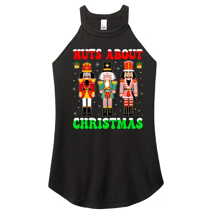 Retro Groovy Christmas Nuts About Christmas Nutcracker Women’s Perfect Tri Rocker Tank