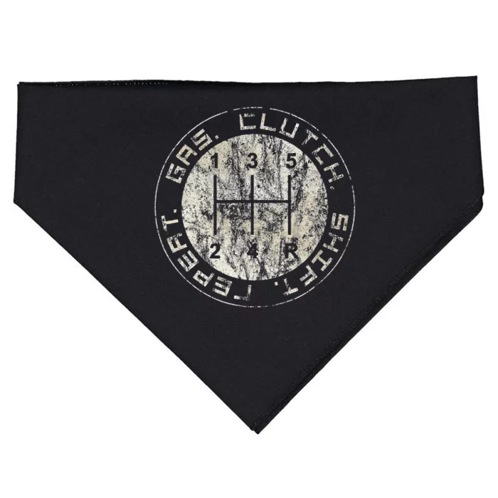 retro Gas. Clutch. Gap. Repeat. Drivers Stick Shift 5 Speed USA-Made Doggie Bandana