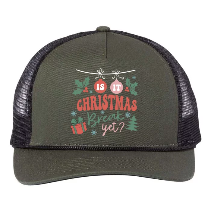 Retro Groovy Christmas Is It Christmas Break Yet Retro Xmas Gift Retro Rope Trucker Hat Cap