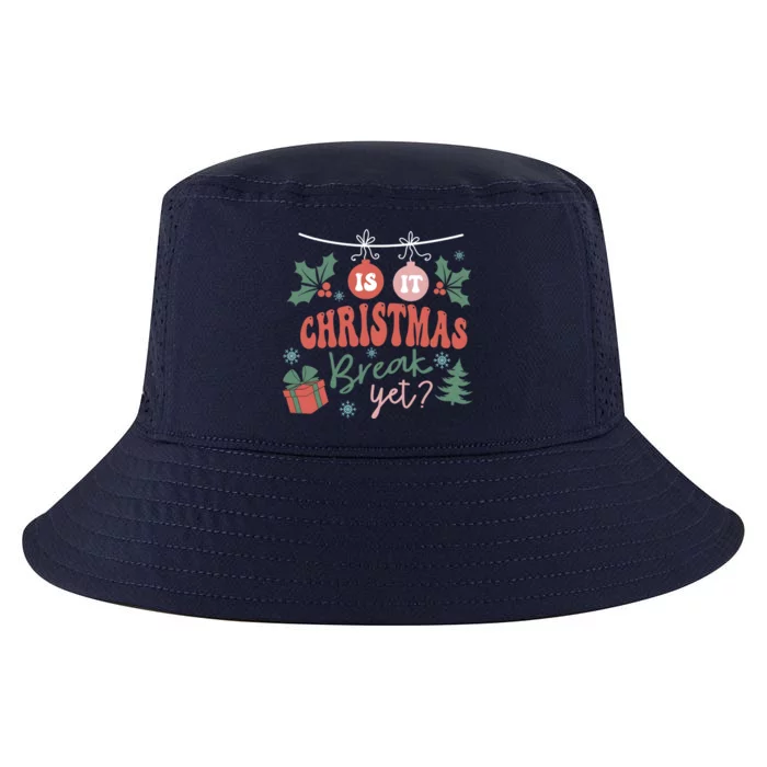 Retro Groovy Christmas Is It Christmas Break Yet Retro Xmas Gift Cool Comfort Performance Bucket Hat