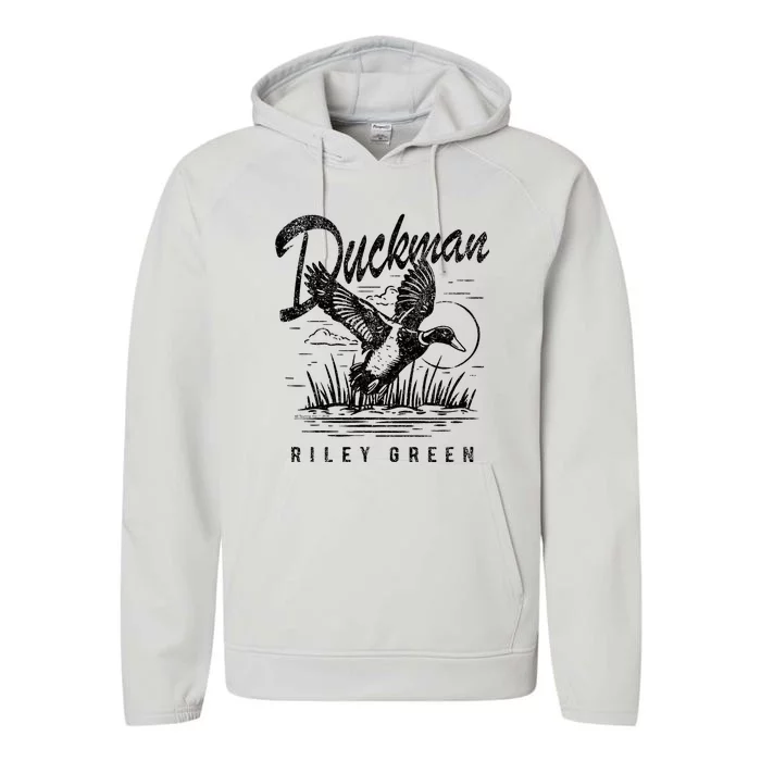 Riley Green Country Music Singer Duckman Performance Fleece Hoodie