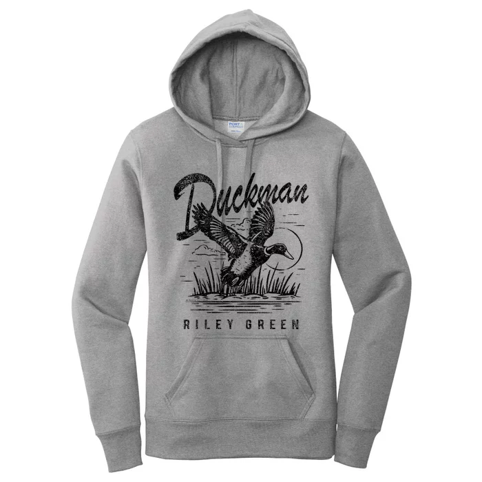 Riley Green Country Music Singer Duckman Women's Pullover Hoodie