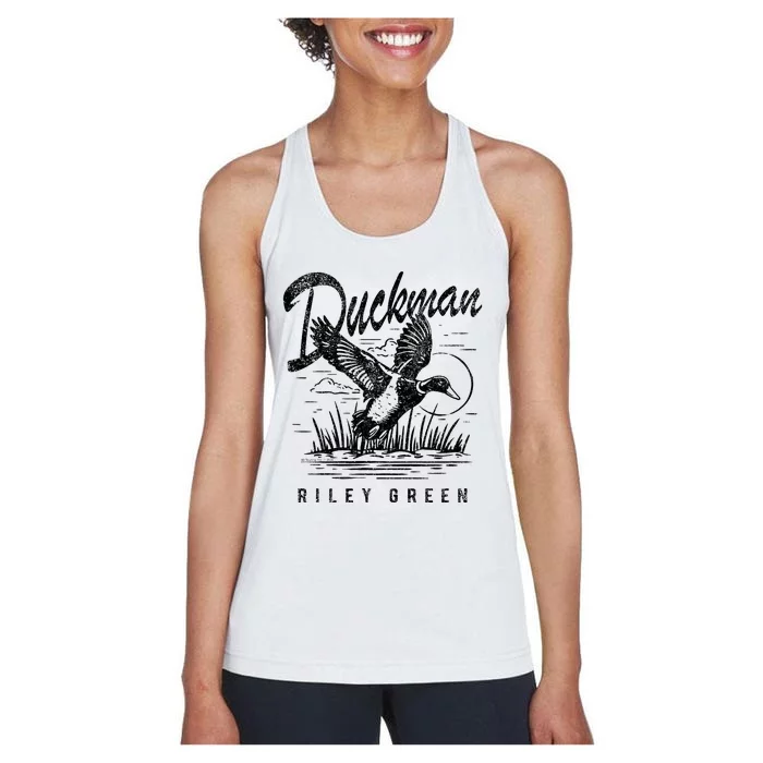 Riley Green Country Music Singer Duckman Women's Racerback Tank