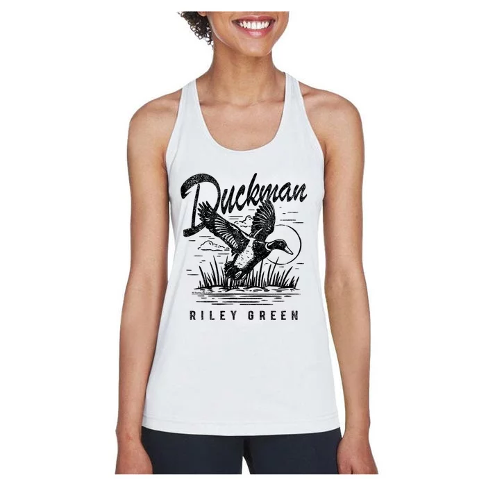 Riley Green Country Music Singer Duckman Women's Racerback Tank