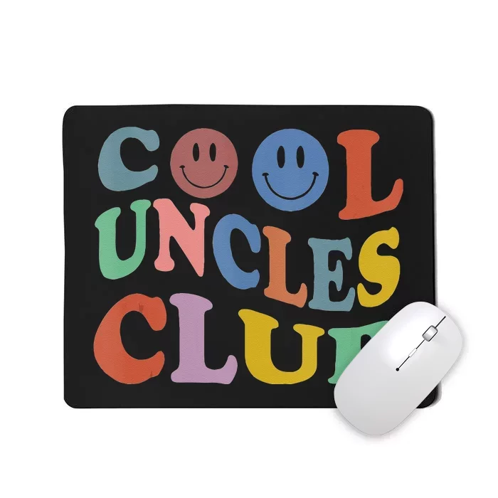 Retro Groovy Cool Uncles Club Smile Face Funny New Uncle Men Mousepad