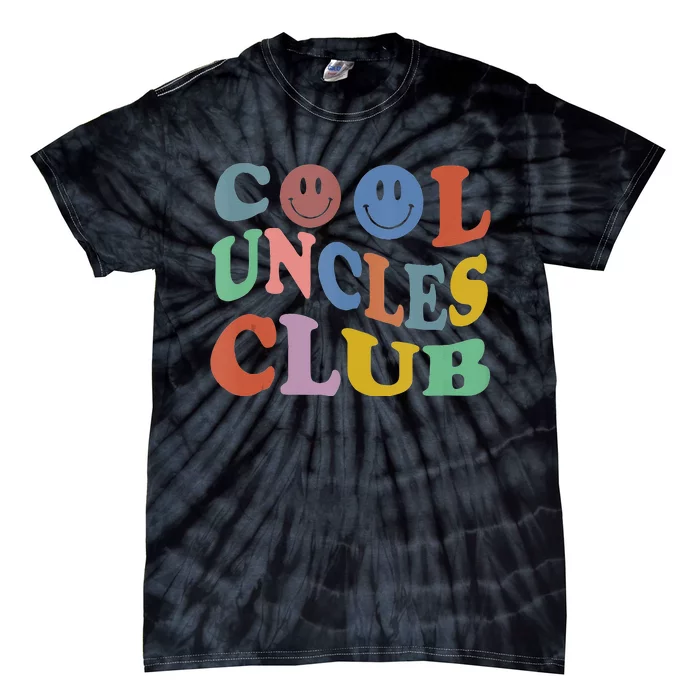 Retro Groovy Cool Uncles Club Smile Face Funny New Uncle Men Tie-Dye T-Shirt