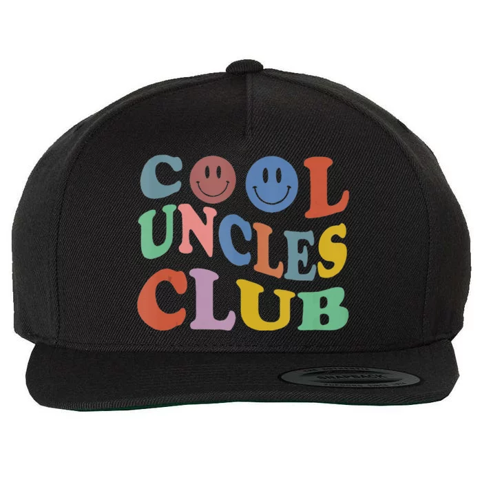 Retro Groovy Cool Uncles Club Smile Face Funny New Uncle Men Wool Snapback Cap