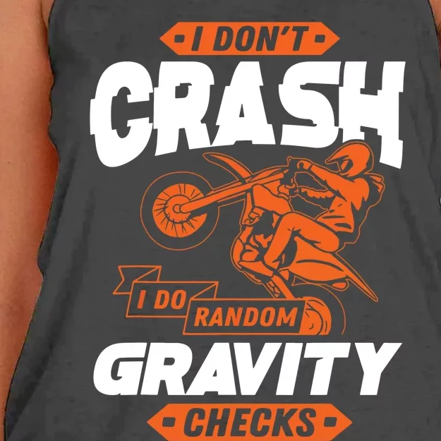 Random Gravity Checks Motocross Dirt Bike Women's Knotted Racerback Tank