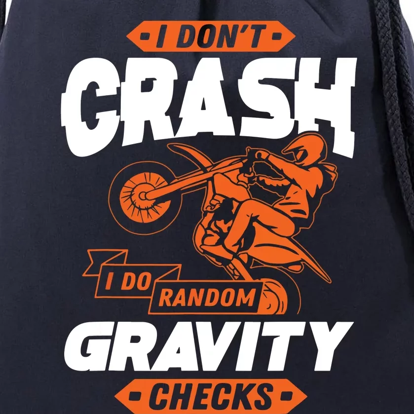 Random Gravity Checks Motocross Dirt Bike Drawstring Bag