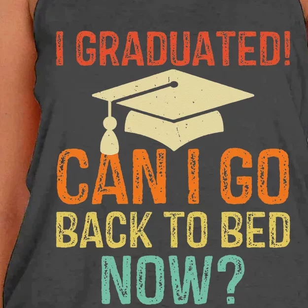 Retro Graduation Can I Go Back To Bed Now college Gift Women's Knotted Racerback Tank