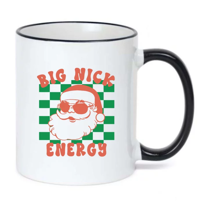 Retro Groovy Christmas Big Nick Santa Energy Xmas 2024 Gift Black Color Changing Mug