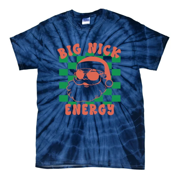 Retro Groovy Christmas Big Nick Santa Energy Xmas 2024 Gift Tie-Dye T-Shirt