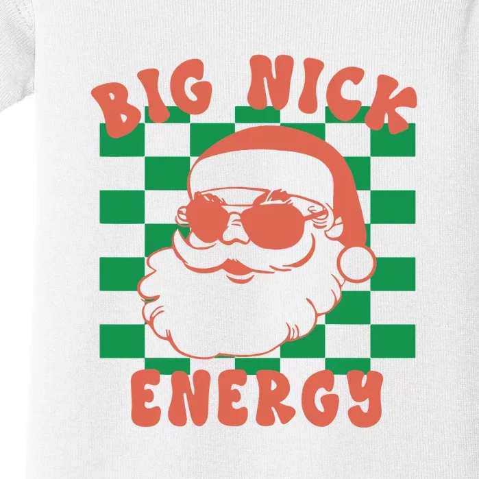 Retro Groovy Christmas Big Nick Santa Energy Xmas 2024 Gift Baby Bodysuit