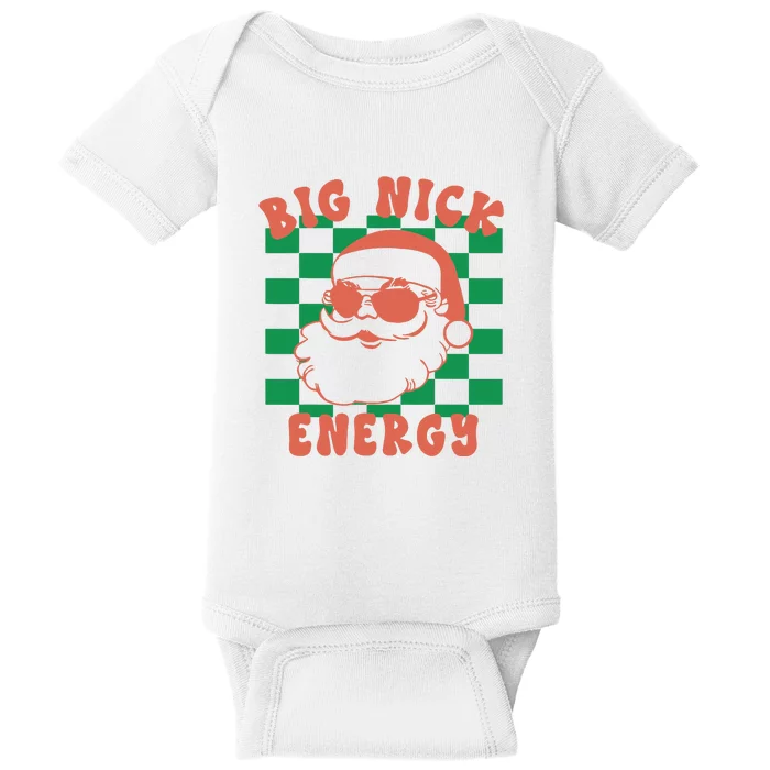 Retro Groovy Christmas Big Nick Santa Energy Xmas 2024 Gift Baby Bodysuit