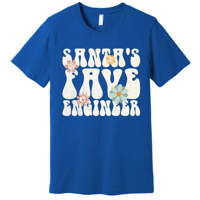 Retro Groovy Christmas Santas Fave Engineer Hippie Gift Premium T-Shirt