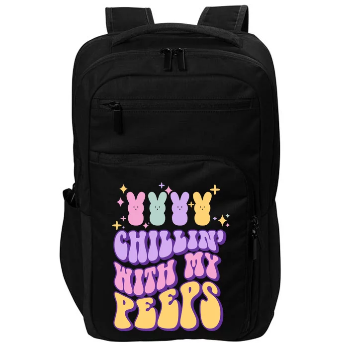 Retro Groovy Chillin With My Peeps Impact Tech Backpack