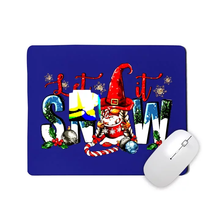 Retro Gnome Coffee Let It Snow Christmas Cozy Season Winter Great Gift Mousepad