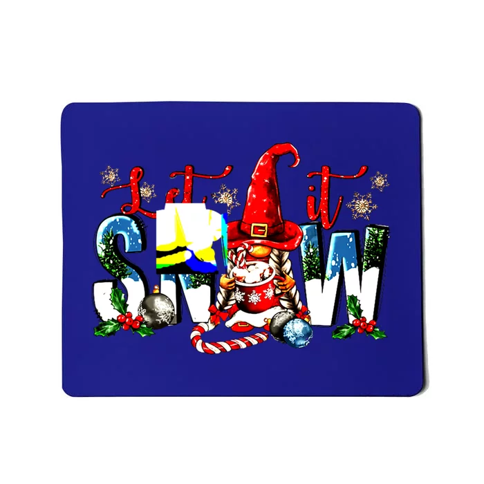 Retro Gnome Coffee Let It Snow Christmas Cozy Season Winter Great Gift Mousepad