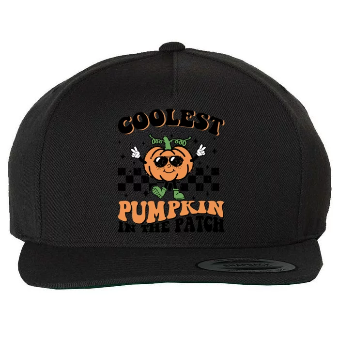 Retro Groovy Coolest Pumpkin In The Patch Halloween Autumn Cool Gift Wool Snapback Cap