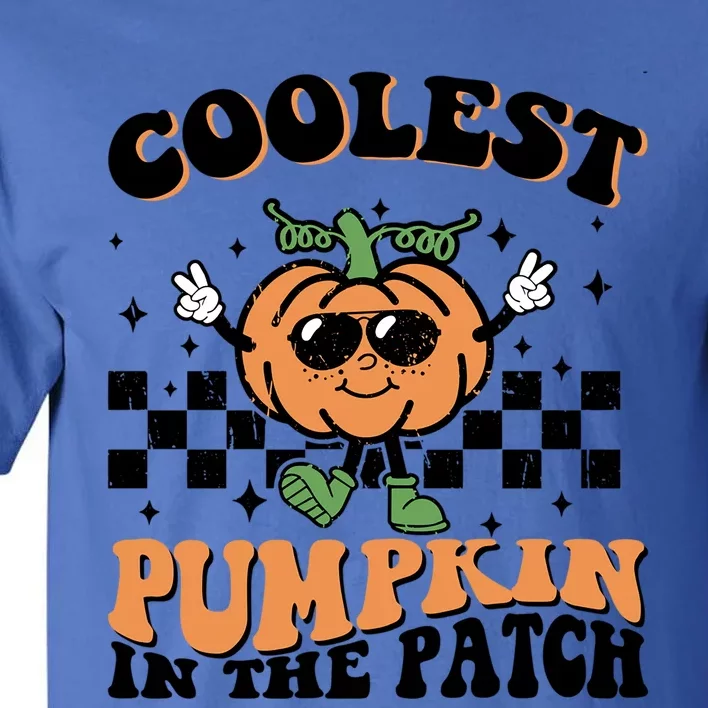 Retro Groovy Coolest Pumpkin In The Patch Halloween Autumn Cool Gift Tall T-Shirt