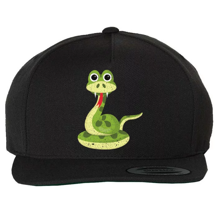 Reptile Gift Cute Snake Wool Snapback Cap