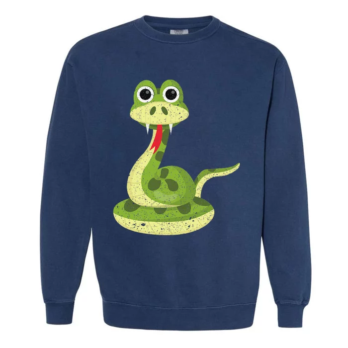 Reptile Gift Cute Snake Garment-Dyed Sweatshirt