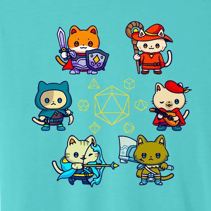 Rpg Gamer Cats D20 Dice Nerdy Geek Cat ChromaSoft Performance T-Shirt