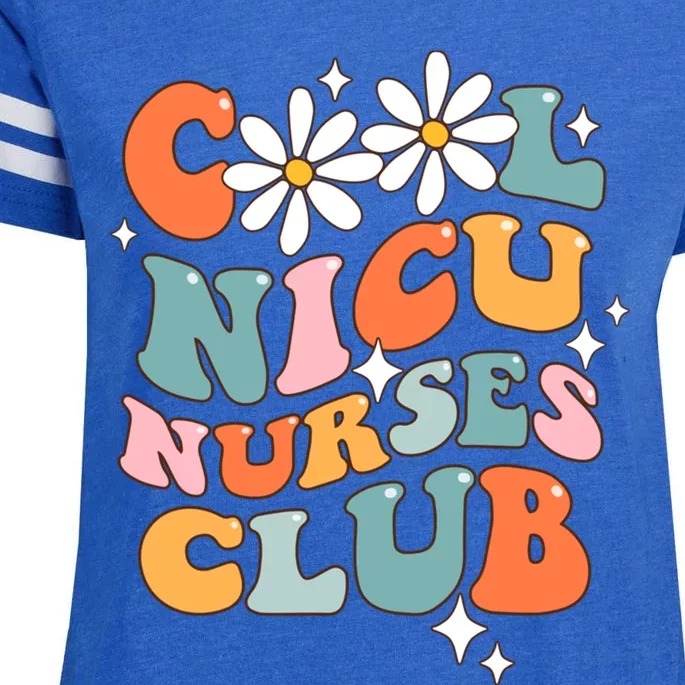 Retro Groovy Cool Nicu Nurse Club Appreciation Nurse Day Gift Enza Ladies Jersey Football T-Shirt