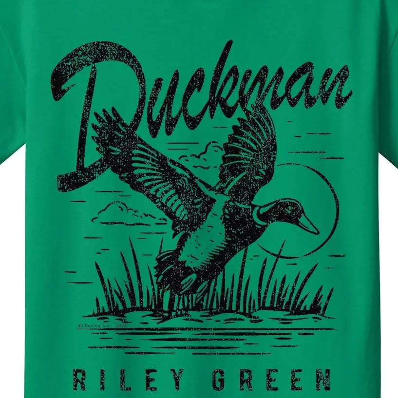 Riley Green Country Music Singer Duckman Kids T-Shirt