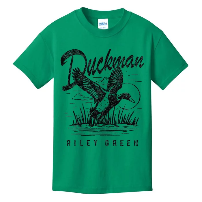 Riley Green Country Music Singer Duckman Kids T-Shirt