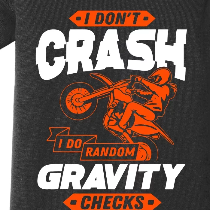 Random Gravity Checks Motocross Dirt Bike Baby Bodysuit