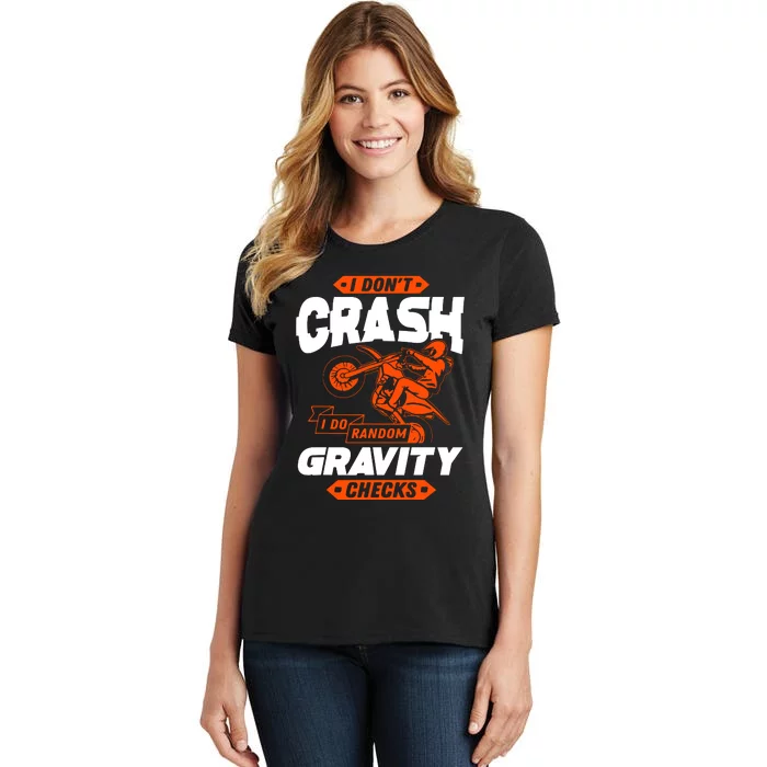 Random Gravity Checks Motocross Dirt Bike Women's T-Shirt