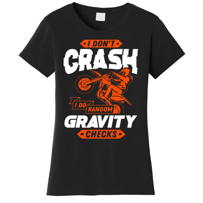 Random Gravity Checks Motocross Dirt Bike Women's T-Shirt