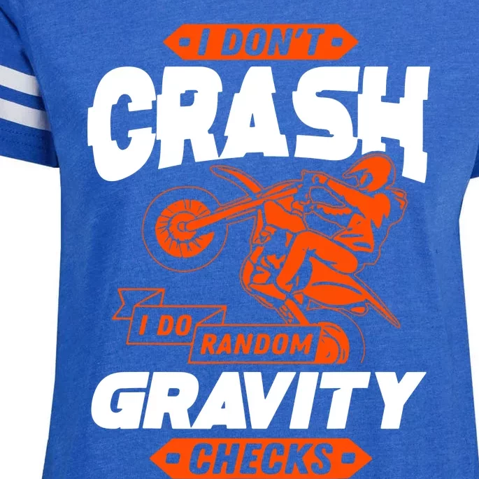 Random Gravity Checks Motocross Dirt Bike Enza Ladies Jersey Football T-Shirt