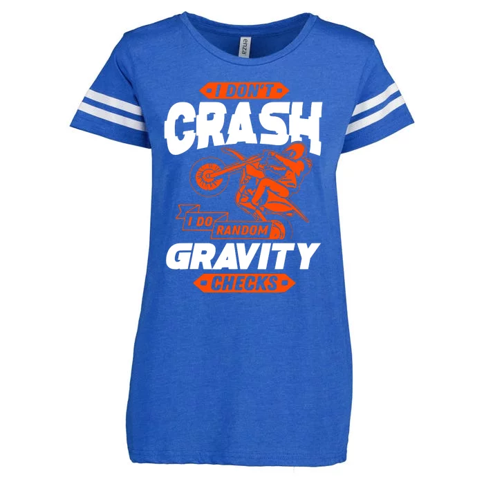 Random Gravity Checks Motocross Dirt Bike Enza Ladies Jersey Football T-Shirt