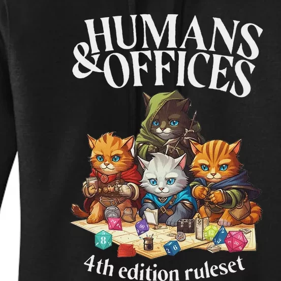 Rpg Gamer Cat Dice Fail Funny Nerdy Geek Women's Pullover Hoodie