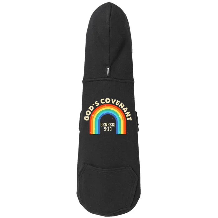 Rainbow God's Covenant Genesis 913 Bible Christian Lover Doggie 3-End Fleece Hoodie