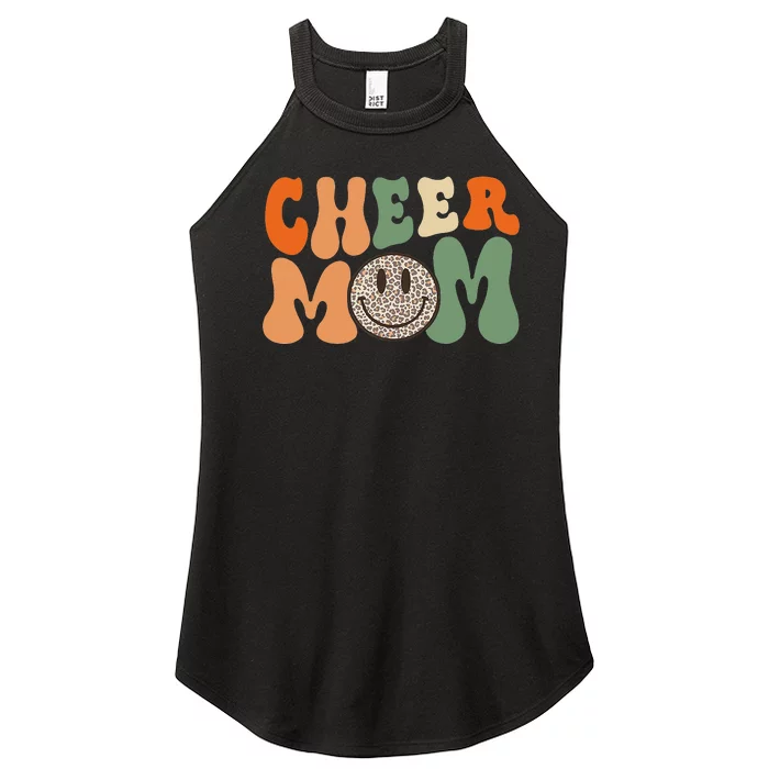 Retro Groovy Cheer Mom Cheerleading Cheerleader Mothers Day Women’s Perfect Tri Rocker Tank