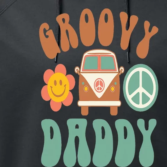 Retro Groovy Daddy Matching Family Birthday Party Performance Fleece Hoodie