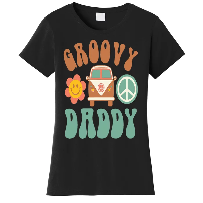 Retro Groovy Daddy Matching Family Birthday Party Women's T-Shirt