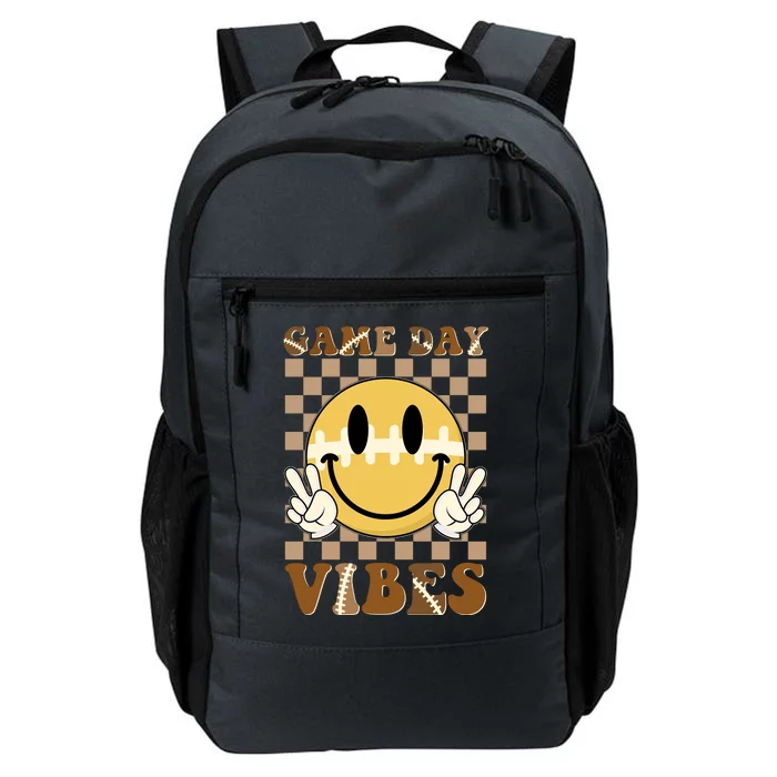 Retro Game Day Vibes Smiley Emoji Football Fan Daily Commute Backpack