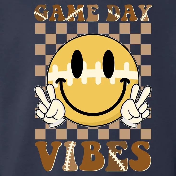 Retro Game Day Vibes Smiley Emoji Football Fan Toddler Hoodie