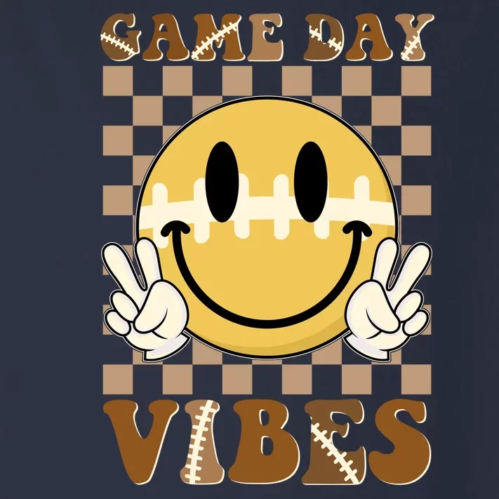 Retro Game Day Vibes Smiley Emoji Football Fan Toddler Long Sleeve Shirt