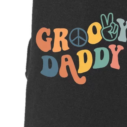 Retro Groovy Daddy Gifts for Dad Fathers Day Doggie 3-End Fleece Hoodie