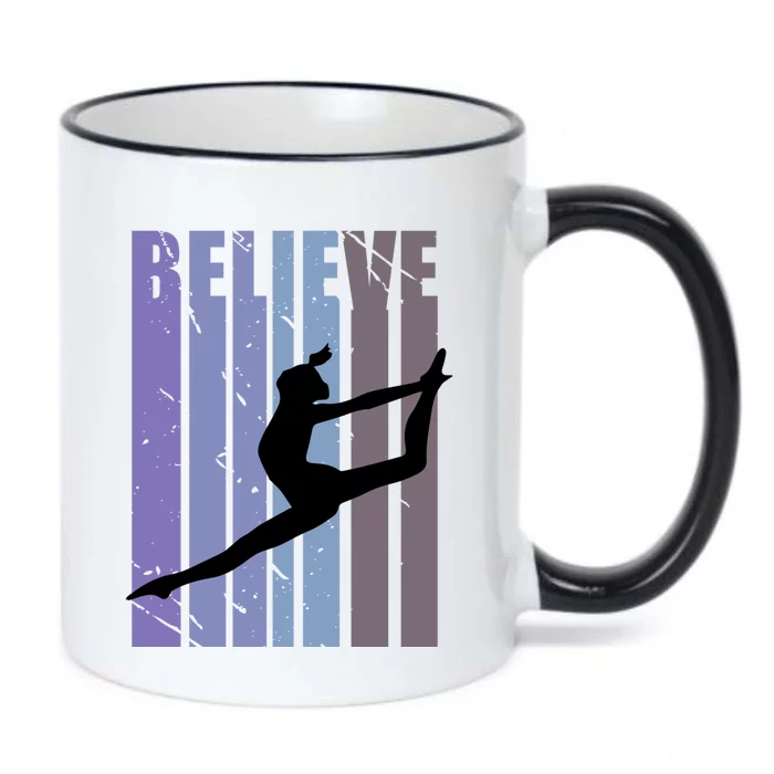 Retro Gymnast Dancing Dancer Gymnastics Girls Gift Black Color Changing Mug