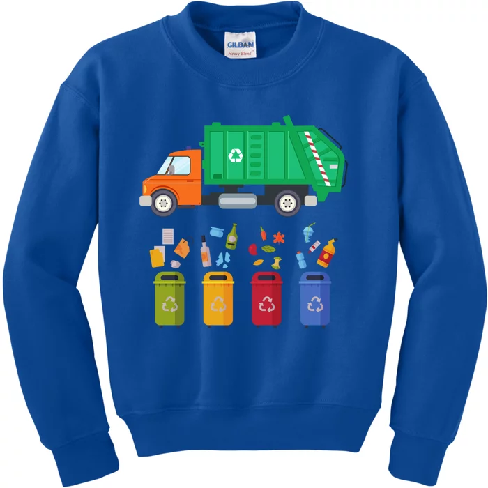 Recycling Garbage Day Gift Garbage Truck Funny Gift Funny Gift Kids Sweatshirt