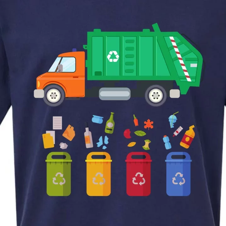 Recycling Garbage Day Gift Garbage Truck Funny Gift Funny Gift Sueded Cloud Jersey T-Shirt